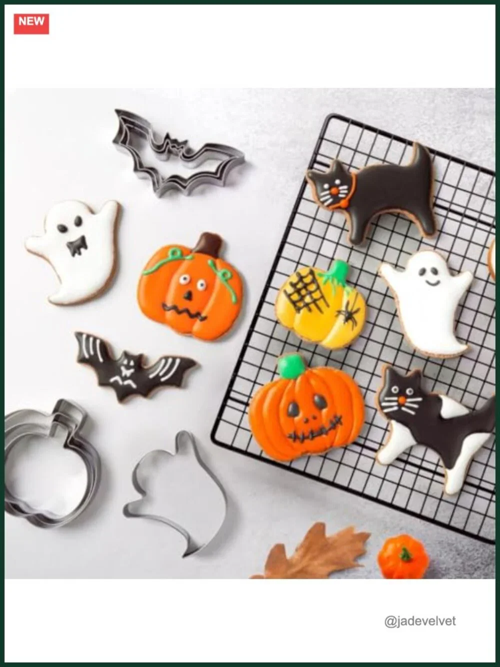 Halloween Cookie Cutters Set 12 Pc Stainless Steel Pumpkin Ghost Bat